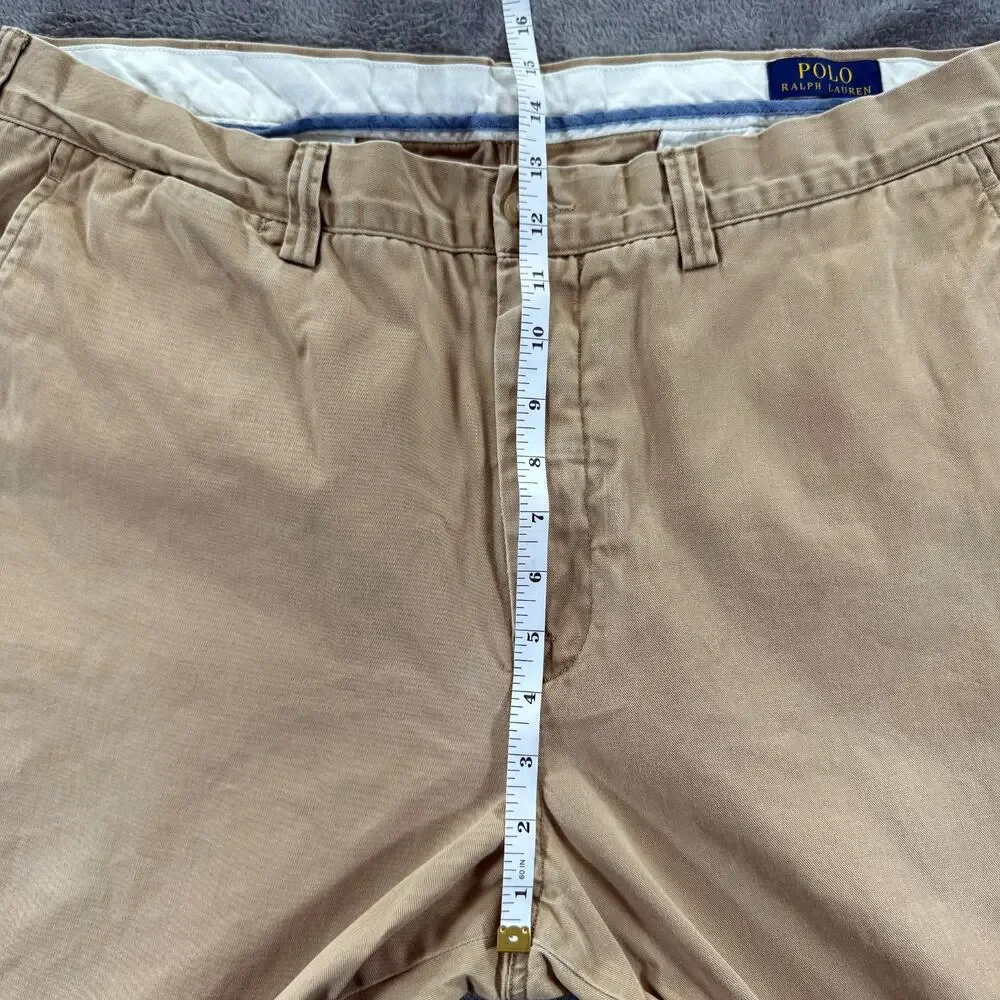 Polo Ralph Lauren Chino Pants Mens 38/32 Khaki Tan Classic Fit Cotton Twill Prep
